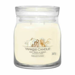 Yankee Candle Soft Wool & Amber Signature Medium Jar Candle