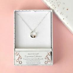 Equilibrium Two-Tone Equestrian Lucky Horseshoe Necklace -gifts sale 329115 equilibrium two tone equestrian lucky horseshoe necklace 03
