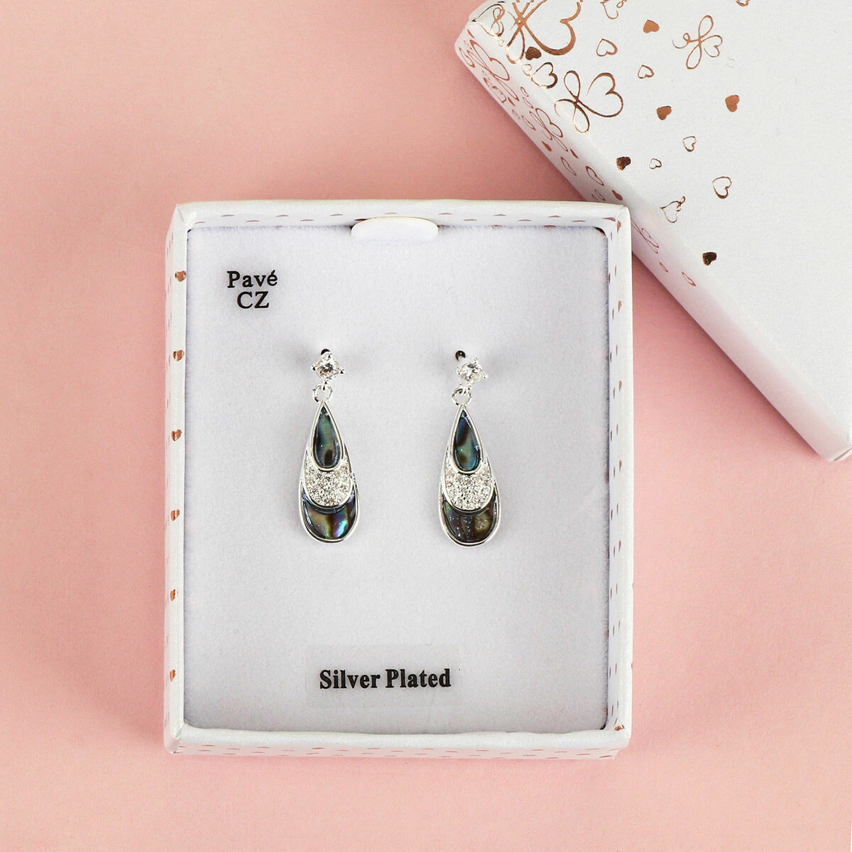 Equilibrium Silver Plated Paua Shell Teardrop Stud Earrings 4 Equilibrium Silver Plated Paua Shell Teardrop Stud Earrings - Image 2