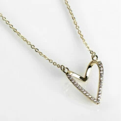 Equilibrium Gold Plated Te Amo 3D Heart Necklace