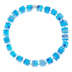 Carrie Elspeth Sky Blue Millefiori Cubes Bracelet