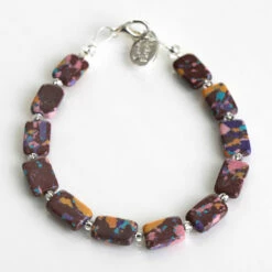 Carrie Elspeth Aubergine Mosaic Rectangles Bracelet 5 Carrie Elspeth Aubergine Mosaic Rectangles Bracelet -gifts sale b1861 62 carrie elspeth aubergine mosaic rectangles bracelet