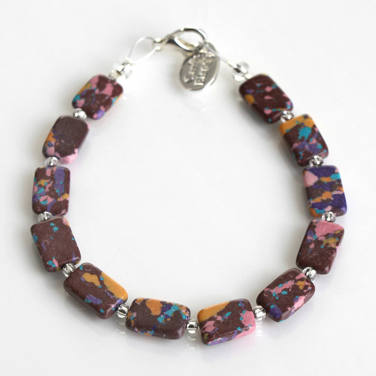 Carrie Elspeth Aubergine Mosaic Rectangles Bracelet 4 Carrie Elspeth Aubergine Mosaic Rectangles Bracelet - Image 2