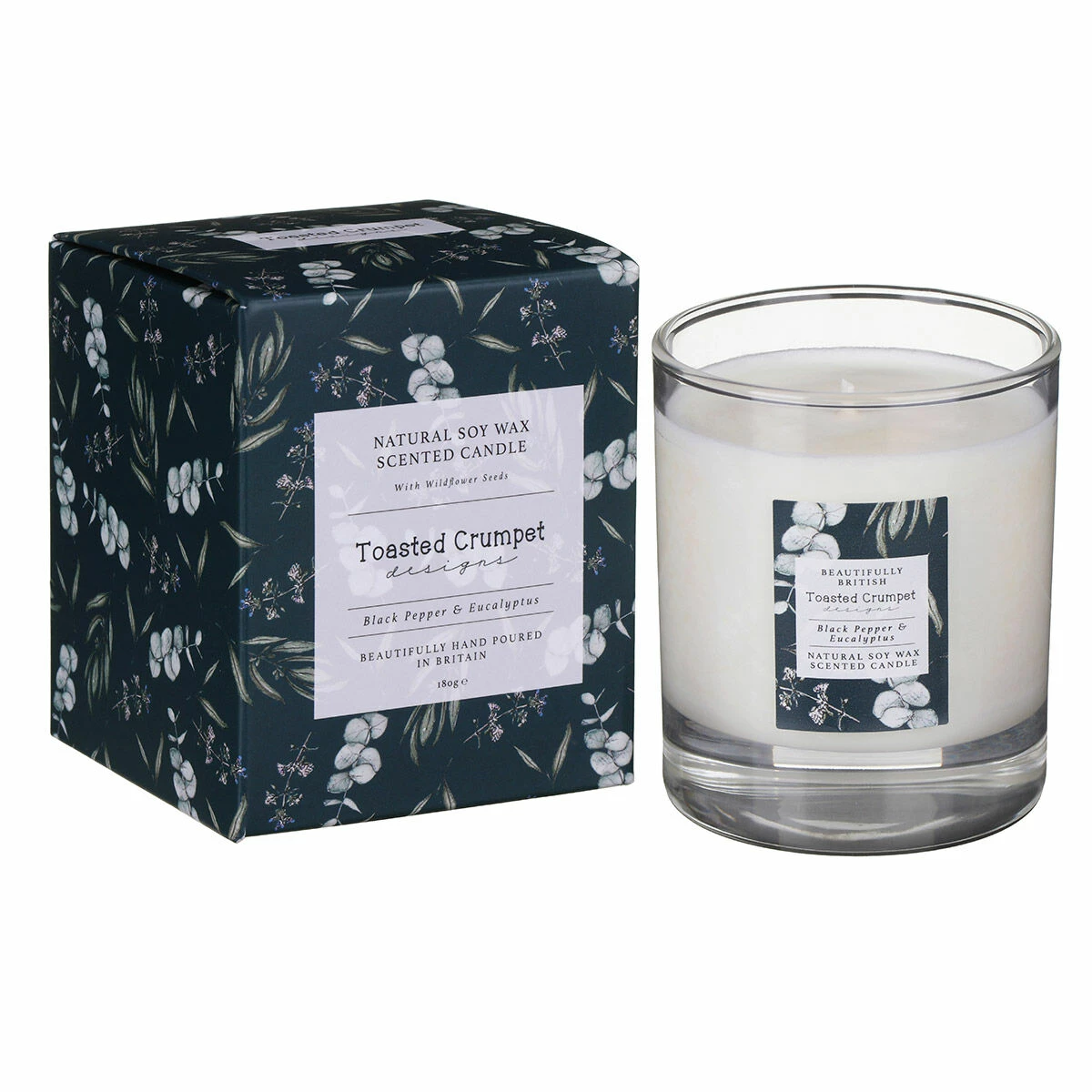 Toasted Crumpet ‘Black Pepper & Eucalyptus’ Glass Jar Candle 3 Toasted Crumpet ‘Black Pepper & Eucalyptus’ Glass Jar Candle
