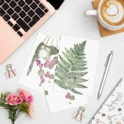 gifts sale -gifts sale bx06 toasted crumpet greenery notecards mixed set of 8 lifestyle 1