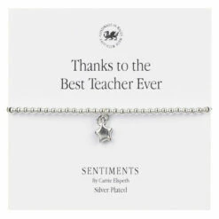 Carrie Elspeth ‘Thanks To The Best Teacher Ever’ Sentiment Bracelet