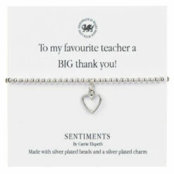 Carrie Elspeth ‘To My Favourite Teacher BIG Thank You’ Sentiment Bracelet