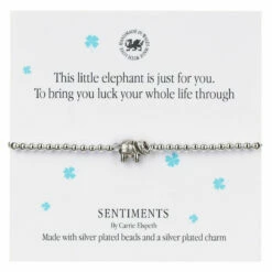 Carrie Elspeth ‘This Little Elephant Is Just For You.’ Sentiment Bracelet