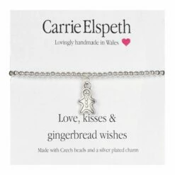 Carrie Elspeth Gingerbread Wishes Sentiment Bracelet