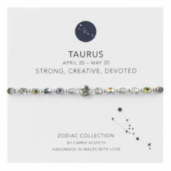 Carrie Elspeth Taurus Zodiac Sentiment Bracelet