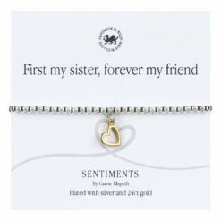 Carrie Elspeth ‘First My Sister’ Sentiment Bracelet
