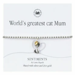 Carrie Elspeth ‘Cat Mum’ Sentiment Bracelet