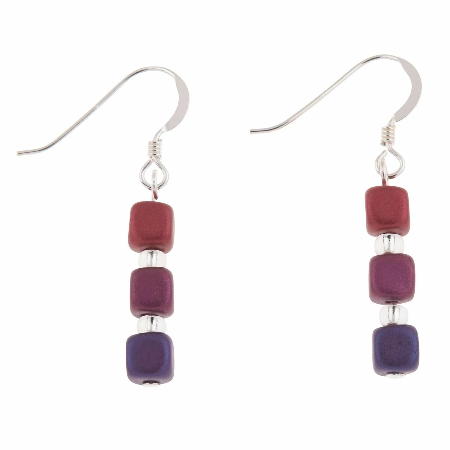 Carrie Elspeth Purples Satin Cubes Earrings 3 Carrie Elspeth Purples Satin Cubes Earrings