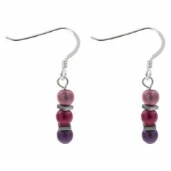 Carrie Elspeth Pinks Miracle & Haematite Earrings