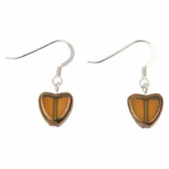 Carrie Elspeth Sepia Gold Edged Hearts Earrings
