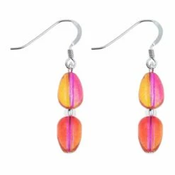 Carrie Elspeth Orange/Pink Peardrops Earrings