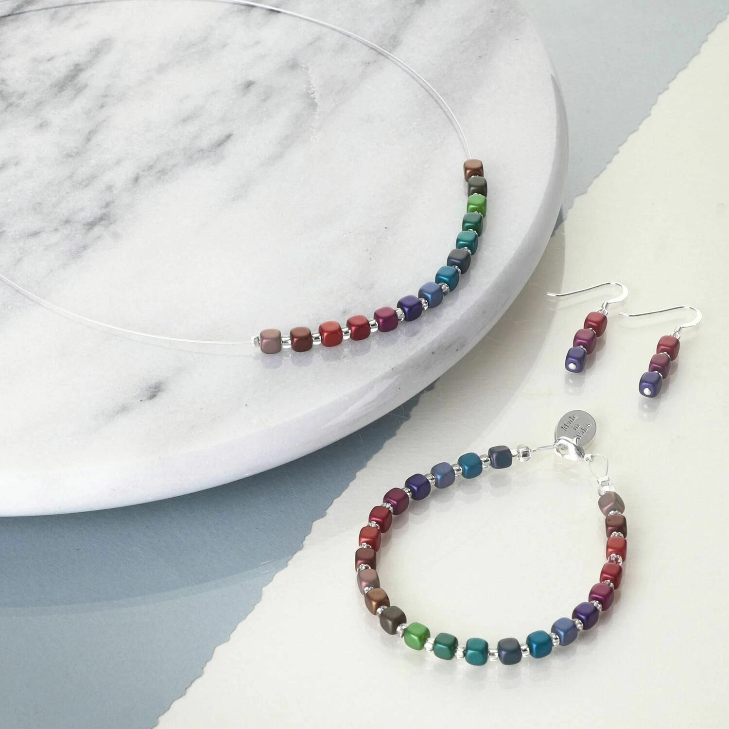 Carrie Elspeth Purples Satin Cubes Earrings 5 Carrie Elspeth Purples Satin Cubes Earrings - Image 3