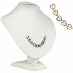 Carrie Elspeth Clear Gold Edged Hearts Necklace