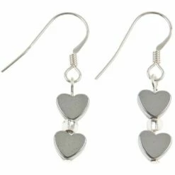 Carrie Elspeth Mini Hematite Heart Earrings