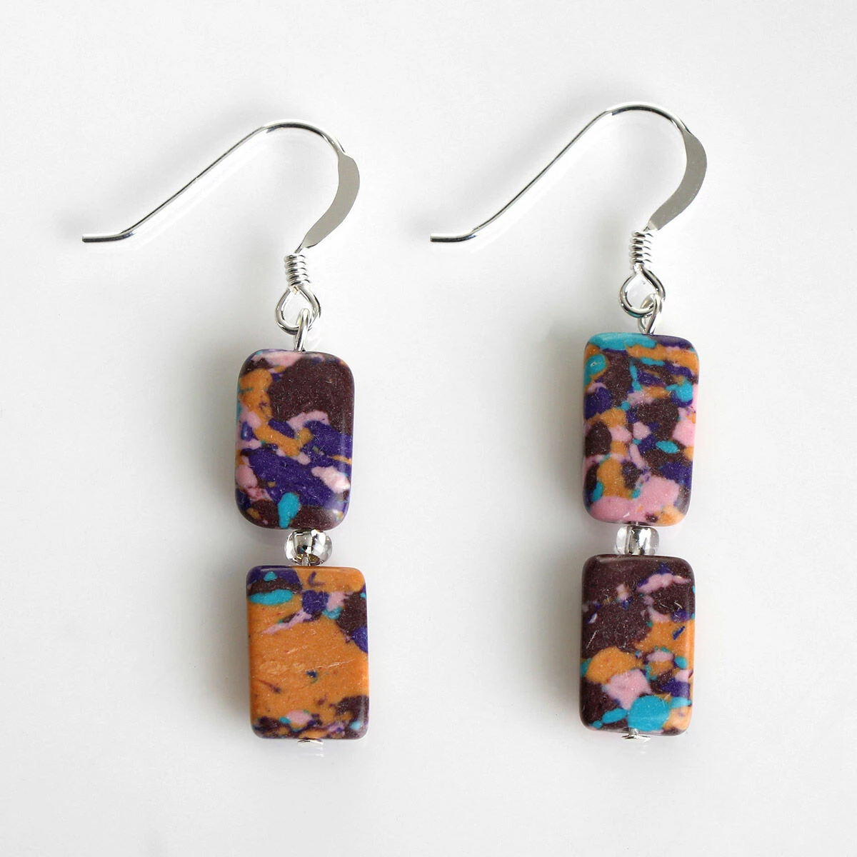 Carrie Elspeth Aubergine Mosaic Rectangles Earrings 4 Carrie Elspeth Aubergine Mosaic Rectangles Earrings - Image 2