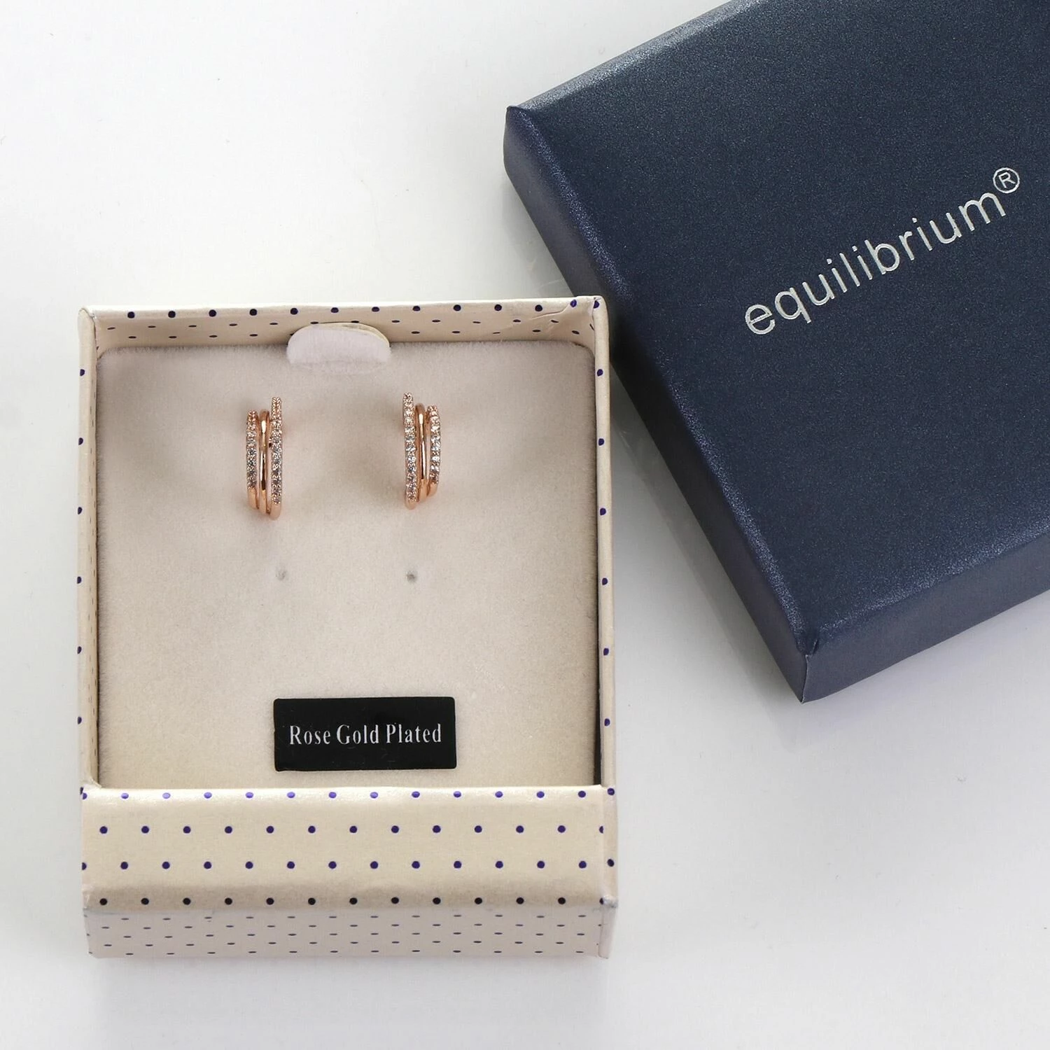 Equilibrium Triple Loop Rose Gold Plated Earrings 5 Equilibrium Triple Loop Rose Gold Plated Earrings - Image 3