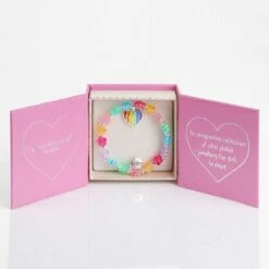 Equilibrium Girls Silver Plated Rainbow Heart Bracelet 5 Equilibrium Girls Silver Plated Rainbow Heart Bracelet -gifts sale equilibrium 314723 rainbow flowers kids bracelet 2