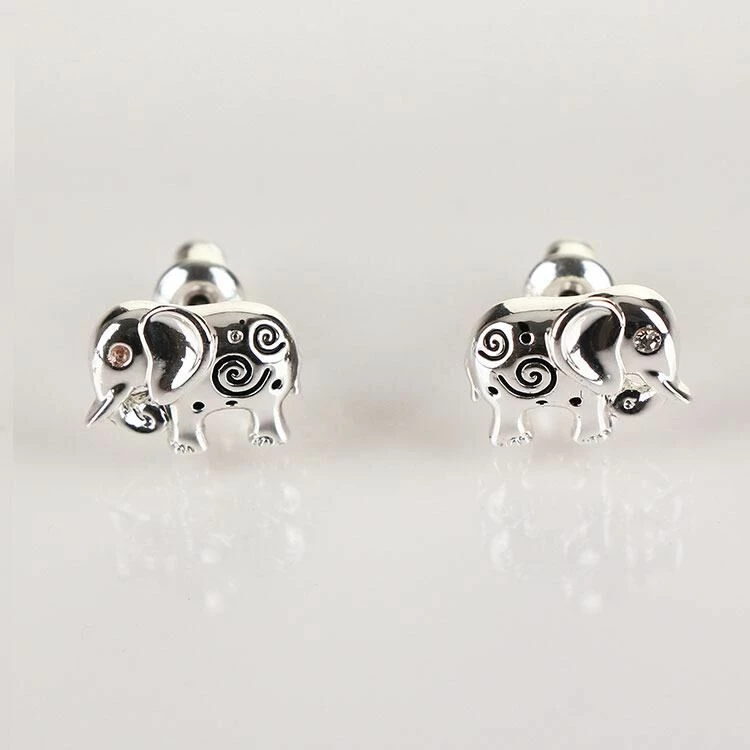 Equilibrium Silver Swirly Elephant Earrings 3 Equilibrium Silver Swirly Elephant Earrings