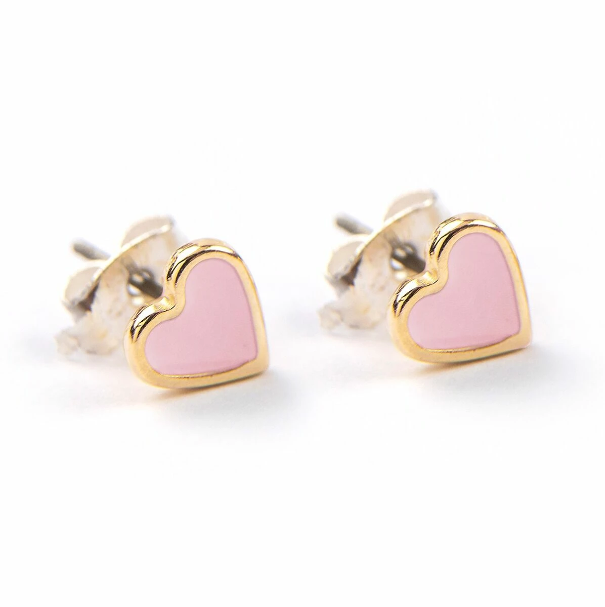 Carrie Elspeth Rozy Nude Enamel Heart Stud Earrings 3 Carrie Elspeth Rozy Nude Enamel Heart Stud Earrings