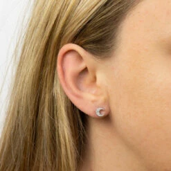 Elements Clear Cubic Zirconia Moon Boxed Stud Earrings 7 Elements Clear Cubic Zirconia Moon Boxed Stud Earrings -gifts sale gecko elements jewellery e5986c
