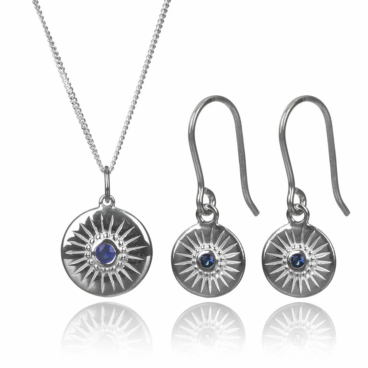 Elements Sapphire Crystal Round 2 Piece Jewellery Set 3 Elements Sapphire Crystal Round 2 Piece Jewellery Set