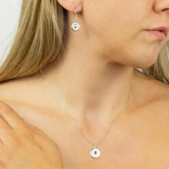 Elements Sapphire Crystal Round 2 Piece Jewellery Set 9 Elements Sapphire Crystal Round 2 Piece Jewellery Set -gifts sale gecko elements sapphire crystal round silver necklace and earrings lifestyle