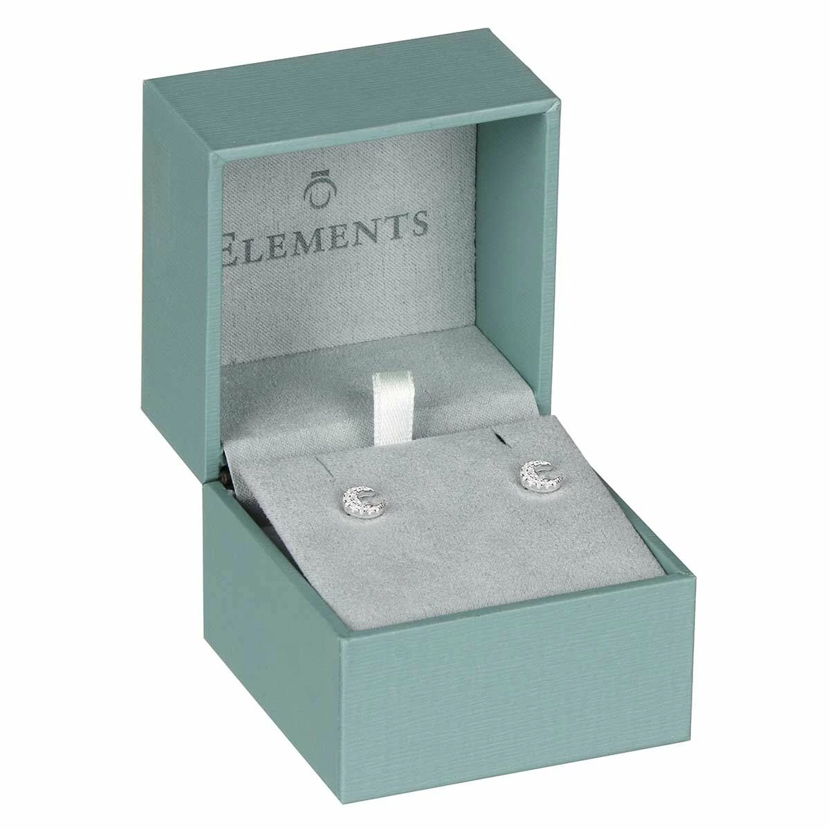 Elements Clear Cubic Zirconia Moon Boxed Stud Earrings 4 Elements Clear Cubic Zirconia Moon Boxed Stud Earrings - Image 2