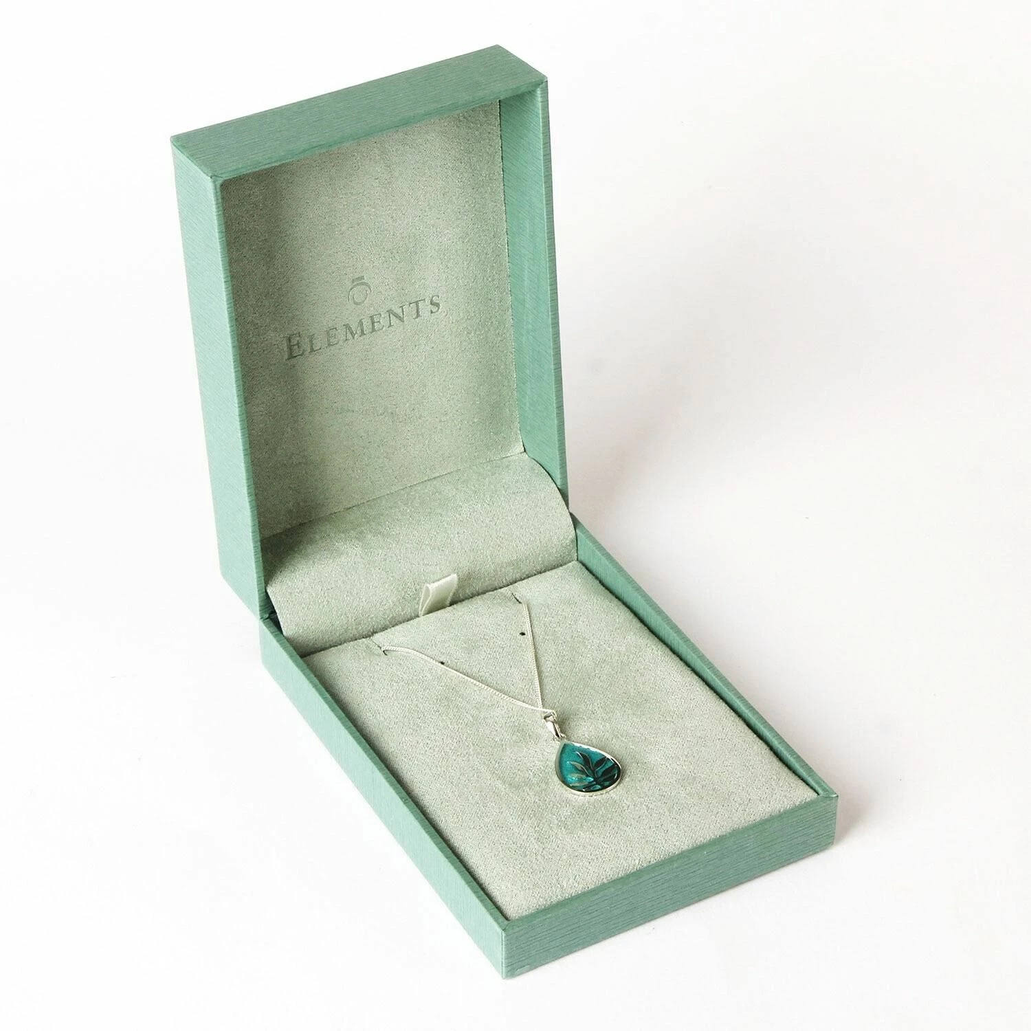 Elements Blue Enamel Teardrop Boxed Silver Pendant 4 Elements Blue Enamel Teardrop Boxed Silver Pendant - Image 2