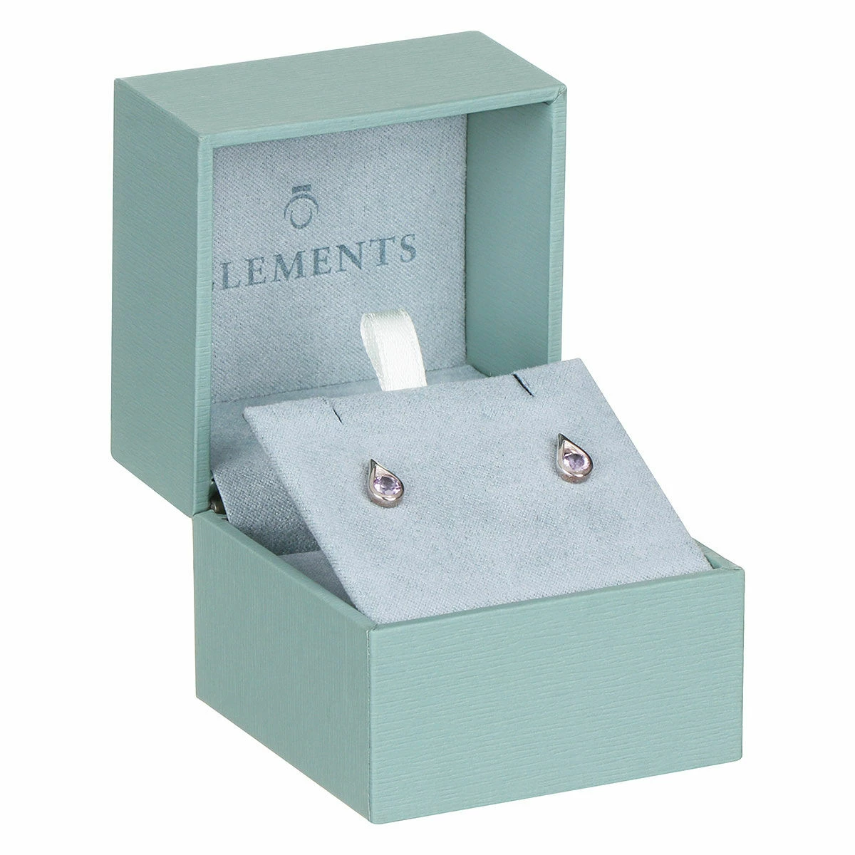 Elements Amethyst Teardrop Silver Stud Earrings 4 Elements Amethyst Teardrop Silver Stud Earrings - Image 2