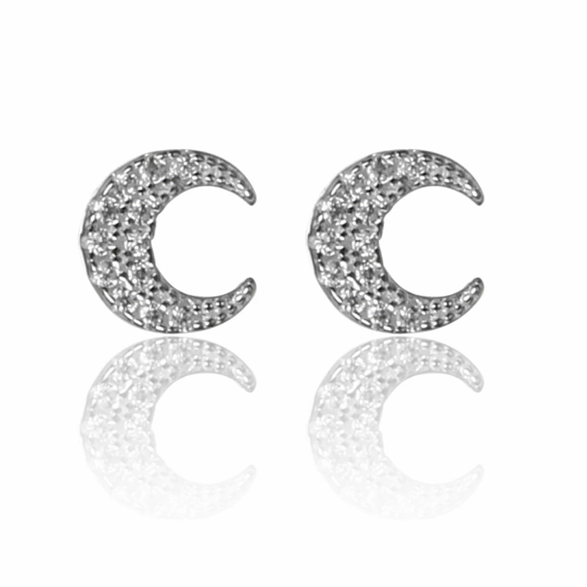 Elements Clear Cubic Zirconia Moon Boxed Stud Earrings 3 Elements Clear Cubic Zirconia Moon Boxed Stud Earrings