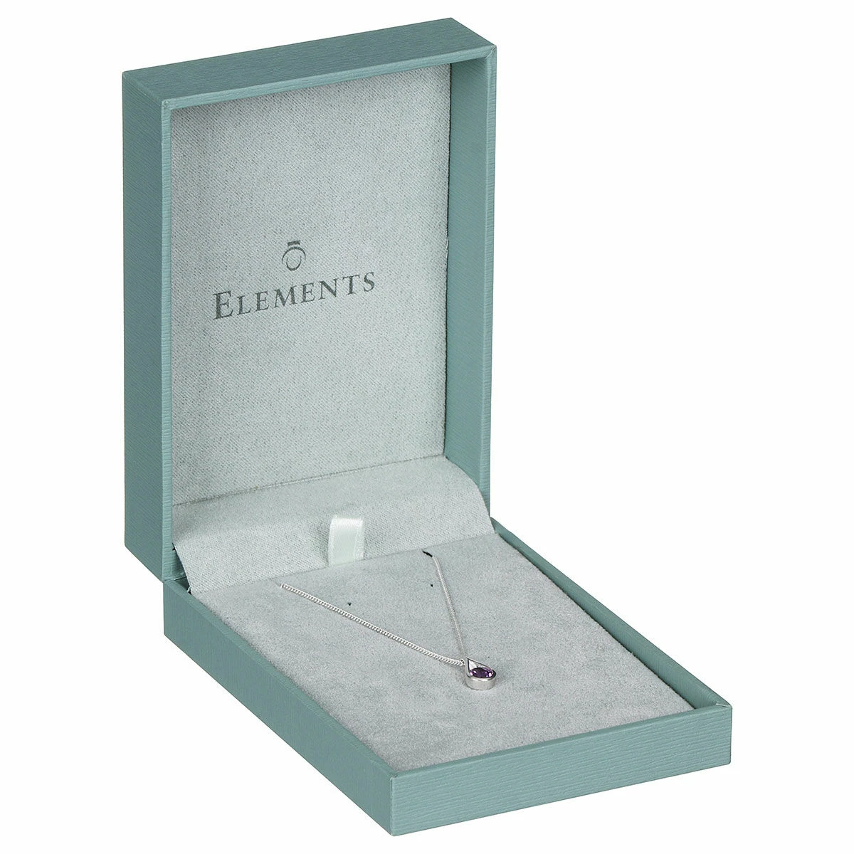 Elements Amethyst Teardrop Pendant Silver Necklace 4 Elements Amethyst Teardrop Pendant Silver Necklace - Image 2