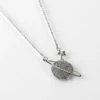 Equilibrium Celestial Planet White Gold Plated Necklace