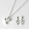 Equilibrium Silver Plated Kissing Heart Necklace & Earrings Gift Set 2 Equilibrium Silver Plated Kissing Heart Necklace & Earrings Gift Set -gifts sale joe davies 319681 equilibrium kissing heart earrings and necklace