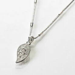 Equilibrium Silver Plated Back To Nature Modern Leaf Necklace