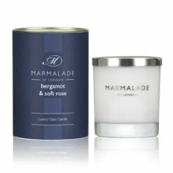 Marmalade Of London Bergamot & Soft Rose 230g Luxury Glass Soy Candle