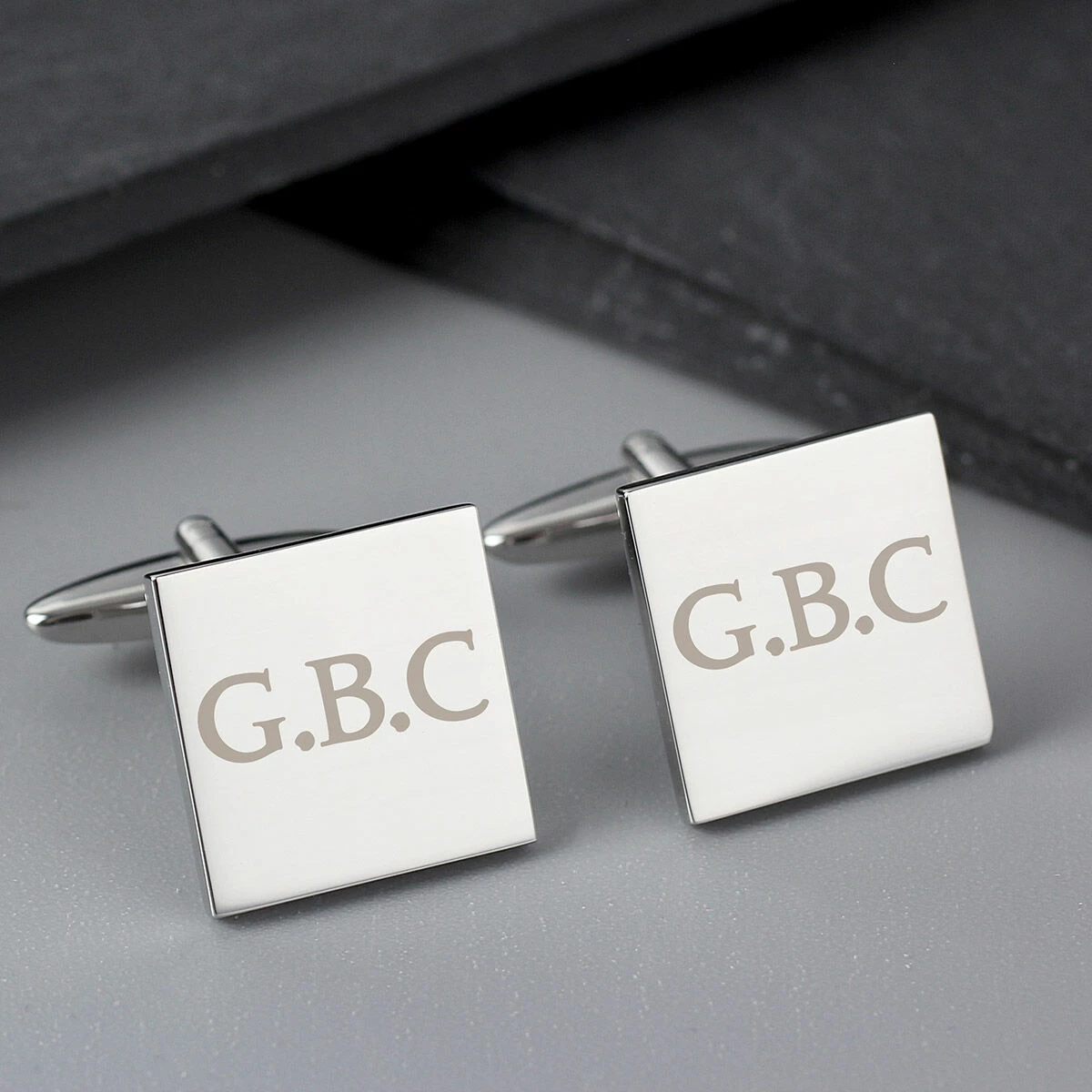 Personalised Initials Square Cufflinks 3 Personalised Initials Square Cufflinks