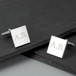 Personalised Initials Square Cufflinks 10 Personalised Initials Square Cufflinks -gifts sale p0102u79 pmc personalised initials square cufflinks 3