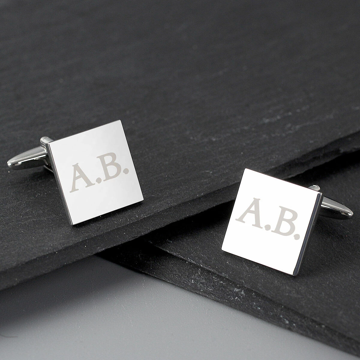 Personalised Initials Square Cufflinks 6 Personalised Initials Square Cufflinks - Image 4